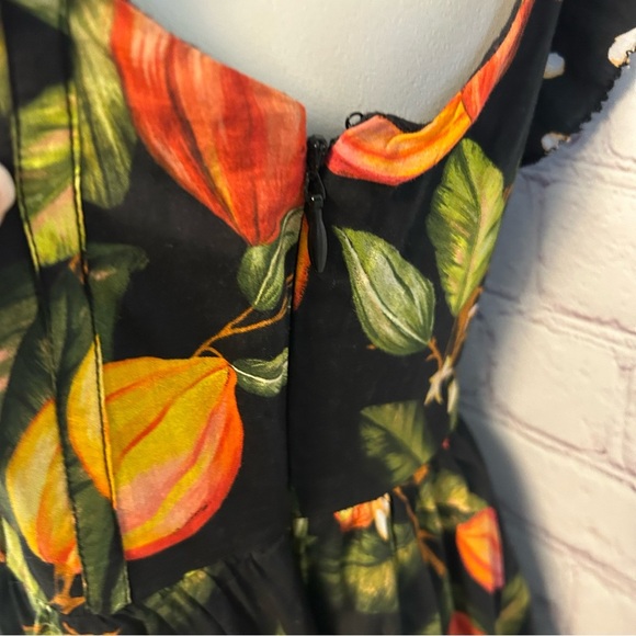 Farm Rio Cocoa Paradise Mini Ruffle sleeve dress New artsy cottagecore SML chic - Picture 5 of 12